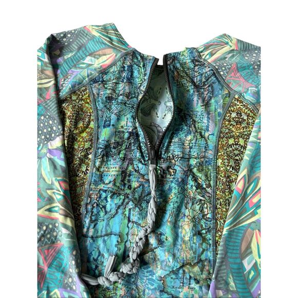MAAJI SWIMWEAR SAND SURFER RASHGUARD Top size S Green Animal Tropical - Picture 6 of 9